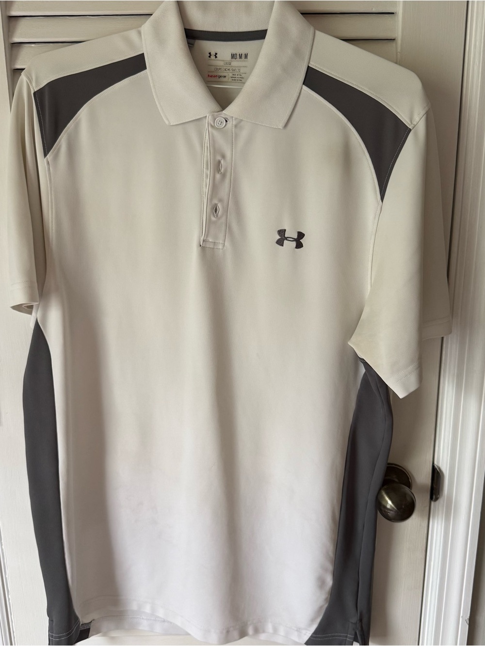 Under Armour White & Gray Men's Performance Polo